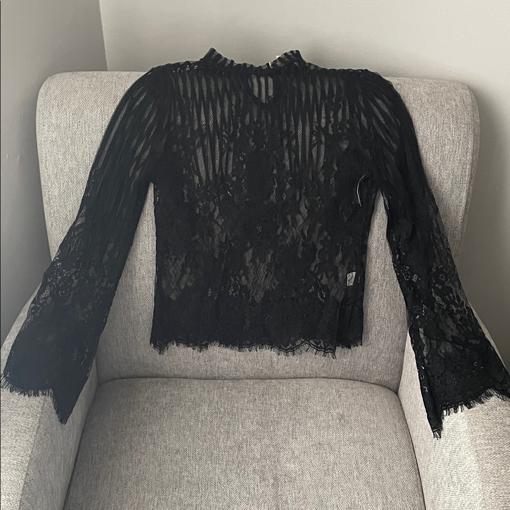 Chic Black Lace Blouse